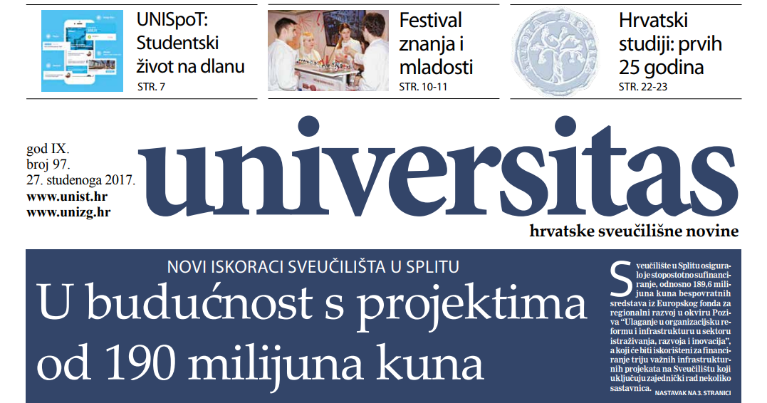 Sveučilišne novine Universitas br. 97 - studeni/2017